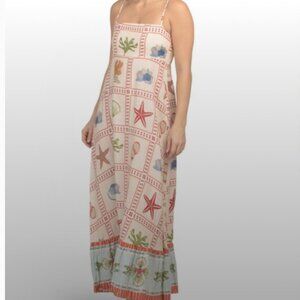 Label of Love Island Print Maxi Dress NWT Medium Coastal Mediterranean Nautical